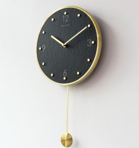 Fashion European Mute Hot Sale Swing Wall Clock Home Living Room Simple Modern Minimalist Atmosphere Creative Quartz Clock
