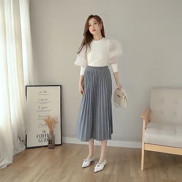 Pleated Midi Skirt Womens Pleated Maxi Skirt Hy0160 Womens High