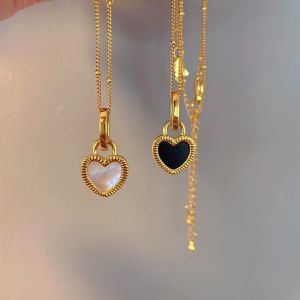 OYJR Heart Rantai Leher Stainless steel Necklace for Women Vintage Pendant Gold Chain Accessories Jewelry 情侶項鏈