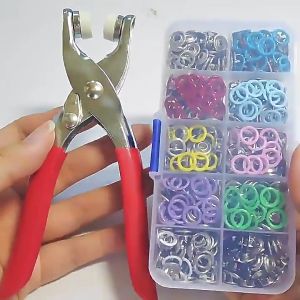 ชุดตอกพร้อมกระดุม คีมกดหัวเข็มขัดห้าแฉก 200 ชุด ขั้นตอนการผลิต กระดุมแป๊ก DIY