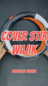 Cover Stir Mobil Motif Kulit Wajik Sarung Setir 38CM Pelindung Stir Warna Warni Leather Sporty Steering Wheel Anti Slip