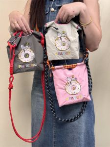 Mini Embroidered Crossbody Shopping Bag New May Trendy Hanging Handbag Ballchain Portable Soft Nylon Shoulder Bag for All