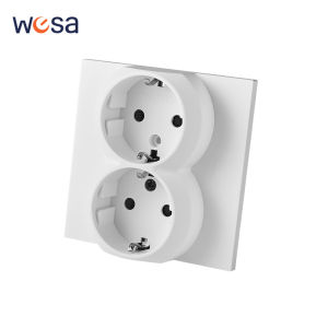 เต้ารับไฟฟ้าแบบมีสายดิน ทนไฟ รุ่นคลาสสิก มาตรฐานยุโรป ผลิตจากพลาสติกเคลือบสี