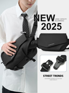 Mens Crossbody Bag 2025 New Style Magnetic Buckle Large Capacity Commuter Single Shoulder Bag Can Hold Umbrella Waterproof Chest Bag