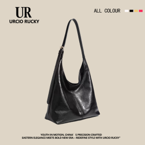 UR Womens Large Capacity Soft Leather Tote Bag 2025 New Fashion Commuter Single Shoulder Crossbody Bag Casual Simple Style