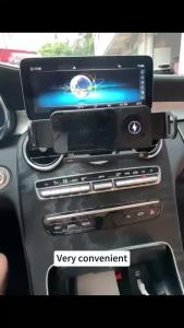 Car Phone Holder Automatic Fast Wireless Charger touch screen rotation For iPhone 15 14 13 Pro Max Samsung Z Flip Phone Holder Ca