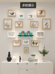 holiday gift Family Photo Frames Wall Hanging Combination 6 Pictures Holder Display Wedding Home Decor Accessories 31x38cm