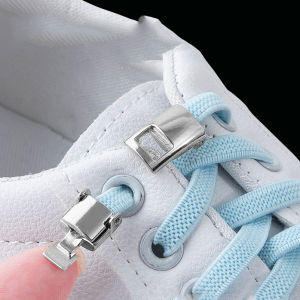 Elastic Shoe Lace No Tie Lazy Shoe Lace Untied Metal Mesh Lace Lock Laces Quick Lazy Metal Versatile Elastic Buckle Kids Adult Outdoor Sneakers Shoelace
