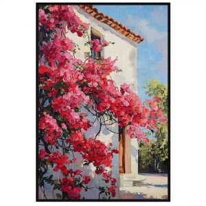 Tranh vẽ tường giàn hoa giấy phong thủy trừ tà hút tài lộc.Tranh treo tườngdán tường.CGI-1382