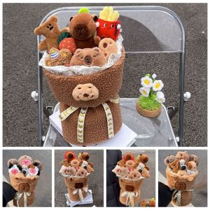 SPACE URGENTLY69SP8 Cute Capybara Plush Doll Bouquet Loopy Kawaii Birthday Gift Cartoon Bouquet of Flowers Valentines Day