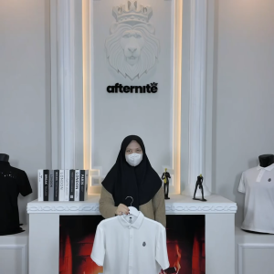 AFTERNITE -  Basic Collar Long Sleeve Shirt Kemeja | Charcoal