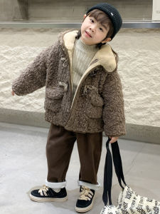 เสื้อคลุมบุขนสำหรับเด็กชุดฤดูหนาวเสื้อขนแกะสำหรับเด็กชายเสื้อผ้าเด็กหนาพิเศษแบบใหม่ปี2023เสื้อกันหนาวบุใยฝ้ายกันหนาวแฟชั่น