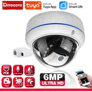 POE IP 6MP Dome Security Camera Smart Life Metal Indoor Outdoor Wateproof Ceiling CCTV Video Surveillance Camera Audio Record