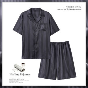 Bộ ngủ MiiOW lụa băng áo sơ mi tay ngắn chất polyester thoáng khí