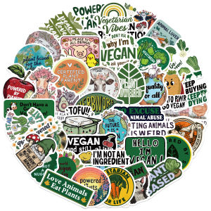 50-100PCS Cartoon Vegetarian Graffiti Stickers Decor for Tablet Phone Scooter Computer Waterproof Stationery Waterproof Stickers