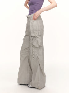 กางเกงขายาวทรงหลวมสไตล์ทหารพยาบาลผู้หญิง Bill Boom กางเกงขายาวทรงตรงพร้อมกระเป๋าหลายช่องสำหรับใส่ไปทำงานในฤดูร้อนปี 2024