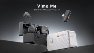 COMICA Vimo ME Mini Wireless Lavalier Microphone for Camera 3.5mm TRS Magnetic Mic AI Noise Cancelling 984ft Range for YouTube Video Vlog Streaming