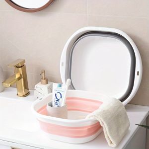 Folding Wash Basin Multifuctional Portable Washbasin Lightweight Hanging Collapsible Basin for Camping Wash Tool