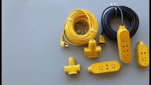 COD ปลั๊กแยก 4 ทาง หัวเทียบทองเหลือง ยาว 10-20 เมตร ปลั๊กพ่วงพร้อมสายไฟ VCT 2x1 ปลั๊กไฟสนาม อย่างดี