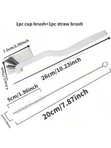 360° Japanese Cleaning Brush with Stainless Steel Straw Brush Reusable Multi-Functional Kitchen Tool Durable Household Cleaner