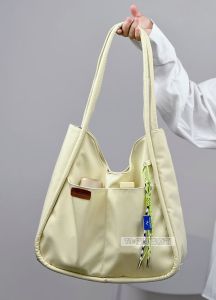 Original Canvas Tote Bag Womens Large Capacity Commuter Class Backpack Female University Students Double Shoulder Strap Zipper Closure