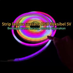 Lampu LED RGB 5 Volt Remote Control dan Antarmuka USB Bluetooth Ambient Light Strip 2-5 meter