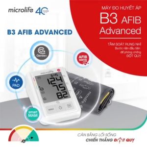 Máy đo huyết áp bắp tay Microlife B3 AFIB Advanced máy đo huyết áp cảnh báo đột quỵ (Bảo hành 5 năm)