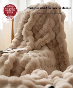 YALU | Luxury Soft Rabbit Fur and Coral Fleece Blanket Shawl
