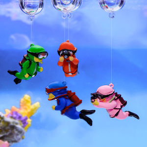 Fish Tank Diver Ornaments Landscape Decoration Aquarium Gifts Popular Floating Hayao Miyazaki Blue Fatty with Ball and Line