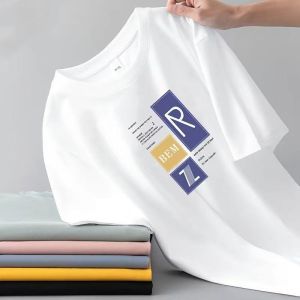 Loose Casual Summer Mens T-shirt plus Size Half Sleeve round Neck Short Sleeve Sweatshirt plus Size Fat People Comfortable Top