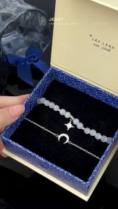 Combo Lắc Tay Trăng Sao Đá Opal Và Bạc 925 Cao Cấp JENSY "Magnolia" LTARS3952. Vòng Tay Bạc Nữ