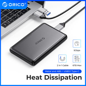 ORICO 2.5นิ้ว Wadah HDD Eksternal 5Gbps SATA To Type-C กล่องใส่ฮาร์ดดิสก์สำหรับ SSD ฮาร์ดดิสก์พีซีแล็ปท็อปโลหะ + เคส ABS เคสระบายความร้อน