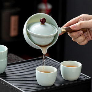 360 Degree Rotating Tea Pot Side Handle Anti-Scalding Lazy Mans Tea Set Chinese Style Leisurely Pot Vintage Small Qingkan Special Tea Pot
