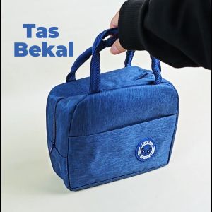 Tas Bekal Lunch Motif Polos Terbaru Tempat Penyimpanan Menjaga Suhu Makanan Import COD TB-10-TBK