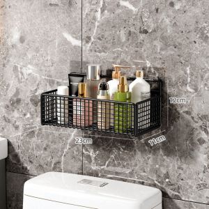 Bathroom Organiser Multifunctional Toiletries Organiser No-Punch Bathroom Shelf Bathroom Kitchen Wall Mount Storage Rack