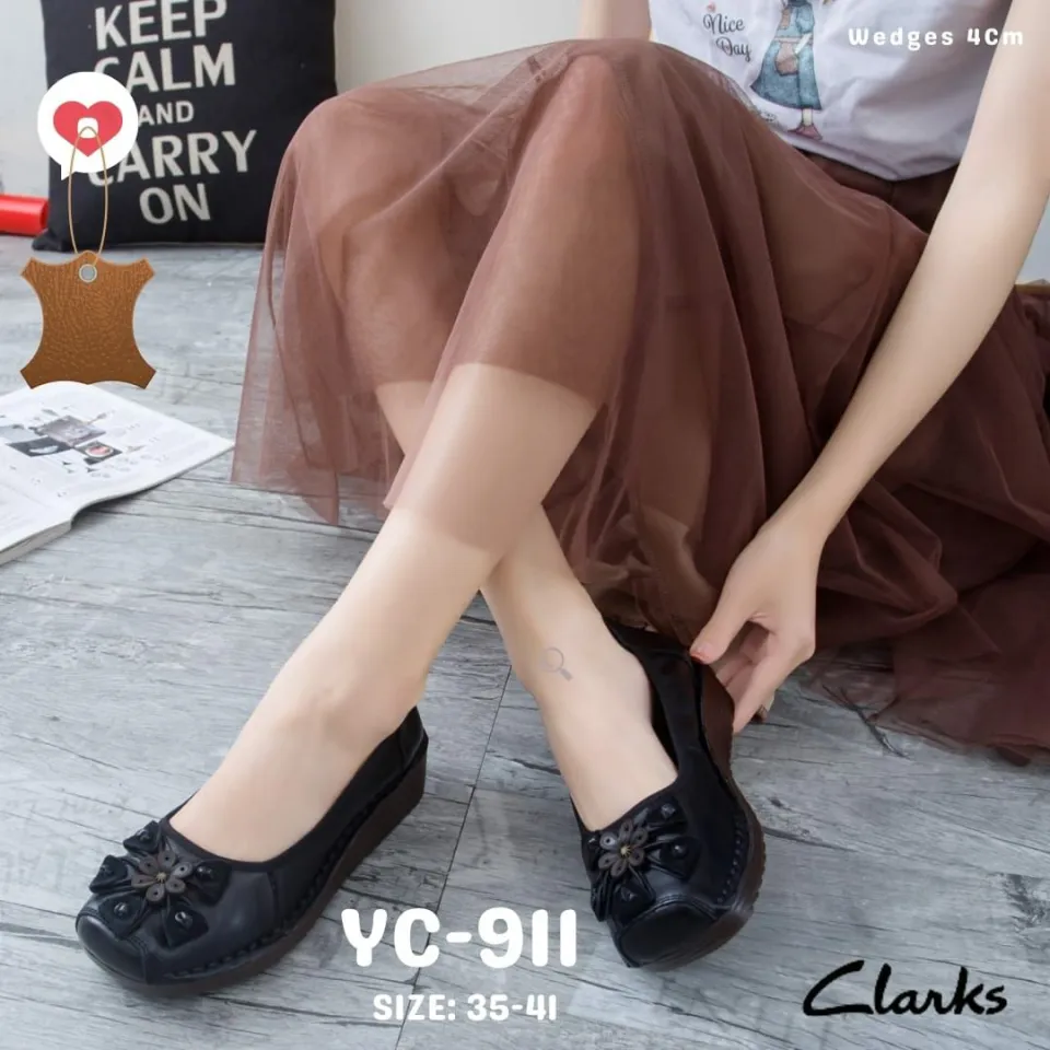 sepatu Clarks flower fun wedges sepatu casual sepatu kerja wanita