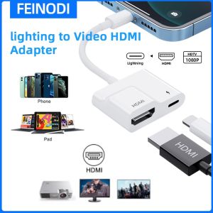 FEINODI 【Upgrade Version】Lightning to HDMI cable Phone Pad to computer screen TV projector