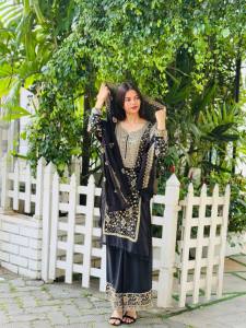 Designer Style Party Collections Stunning sequence embroidery work Plazo Suit for all Occasions (Pre-Order: 2/3 Weeks Delivery) HR270625