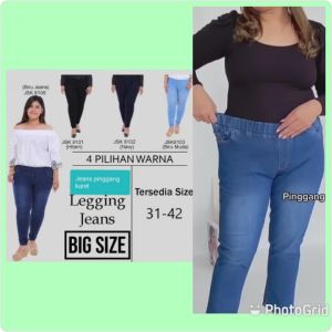 Celana panjang jeans wanita pinggang karet / jeans pinggang karet / celana panjang wanita