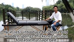 BENBO Triple Folding Portable Massage Bed Acupuncture Tui Na Bed Quality Leather Beauty Spa Bed Tattoo Bed