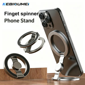 Kebidumei | KEBIDUMEI Mobile Phone Stand 360° Rotation Double-sided Magnetic Holder Portable Metal Finger Ring Stand for Phone Pad