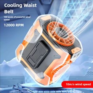 3In1 10000mAH Waist Fan with LED display Portable Fan Reachargeable Fan 3 Speed Mini Wearable Clip Fan