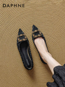 Daphne | Elegant Pointed Toe Summer Flats Soft Sole Buckle Rhinestone Womens Shoes