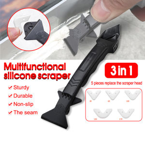 【🇲🇾Stock 】 3 In 1 Silicone Sealant Plastic Remover Tools Glass Glue Silicone Angle Scraper Sealant Removal Scraper Multifunctional Rubber Shovel Trimming Metal Scraper 刮胶铲