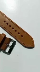 Tali Jam Kulit Sapi Asli Pullup Custom Grafir Logo Warna Havana TJ10323 Garansi 1 Tahun