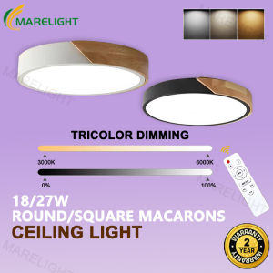 Modern Ceiling Light Dimmable Tri Color LED Ceiling Lamp 18/27W With Remote Control For Bedroom Dining Living Room Center Light MARELIGHT