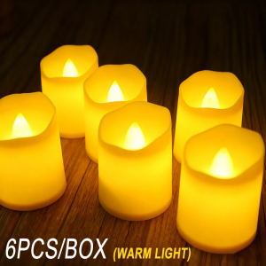 4PCS/Pack LED Crystal Transparent Candle Electronic Candle Light Christmas Atmosphere Light Childrens Gift Bedroom Nightlight