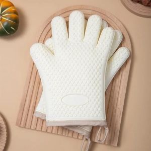 Anti-scald Thickened Silicone Gloves Heat Resistant Microwave Oven Baking Gloves BBQ Gloves Anti-slip Heat Insulation