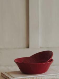 Finland Underglaze Iittala Theme Ceramic Bowl For Home Tableware Food Tray Bowl Minimalist Big Red Dessert Bowl Dish