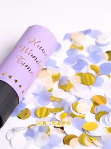 Hand Twist Macaron Color Birthday Wedding Opening party Petal Spray Flower cone Celebration supplies噴花筒小禮炮